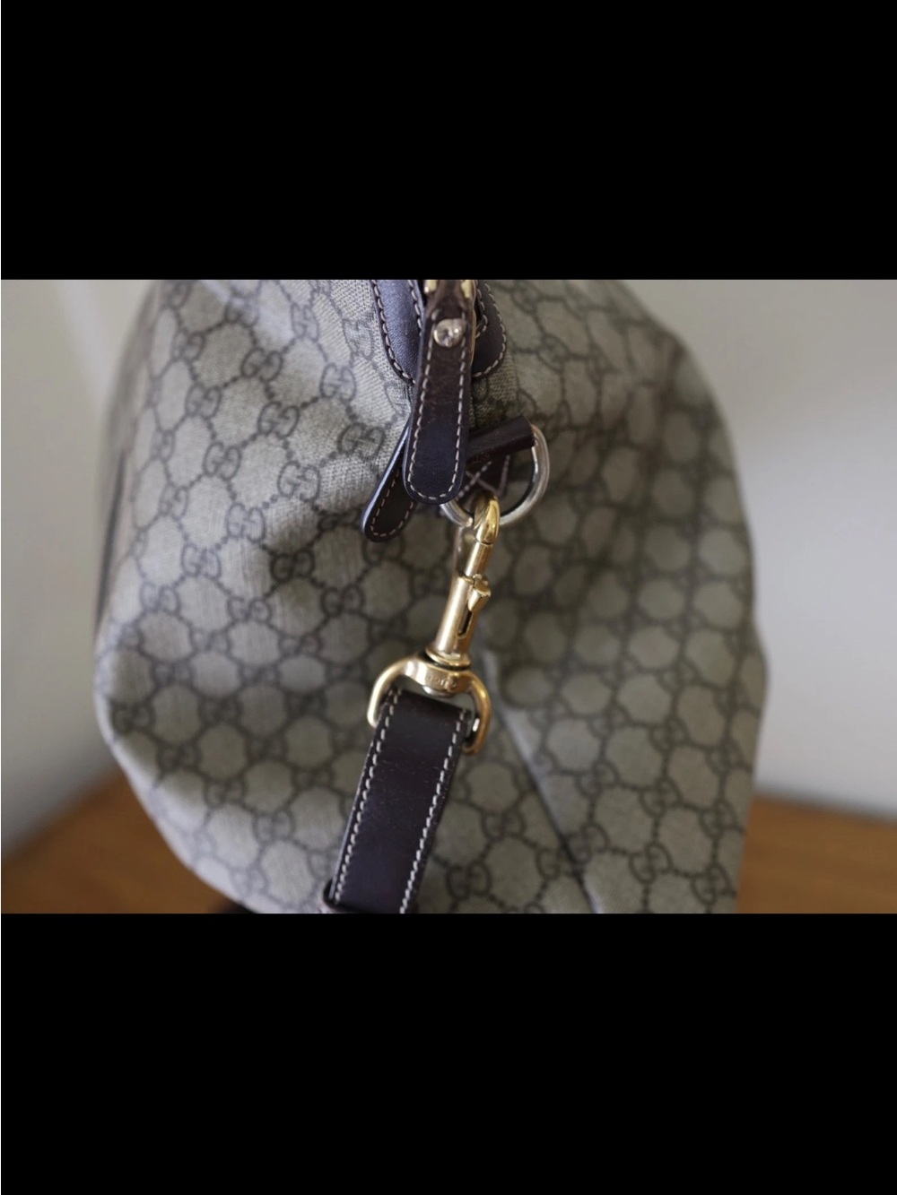 Gucci GG supreme coated canvas document bag weekender duffel laptop case AUTH! - Picture 12 of 12